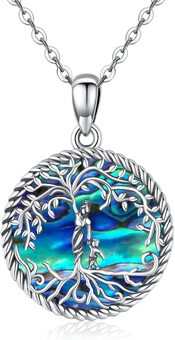 Odinstone Tree of Life Necklace, Sterling Silver Pendant for Women Family Tree Necklaces Jewelry for Mom/Wife/Grandma(With Fine Gift Box)