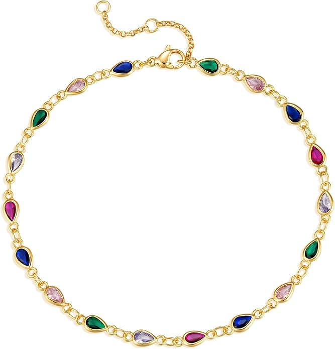 MEVECCO Anklet for Women Gold Chain 14K Gold Plated Dainty Boho Beach Summer Simple Foot Jewelry Ankle Bracelet