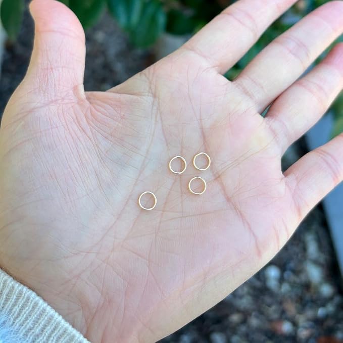20pcs Adabele Real 1/20 14K Gold Filled Closed Jump Rings 6mm Small O Ring Connector (0.64mm/22 Gauge)