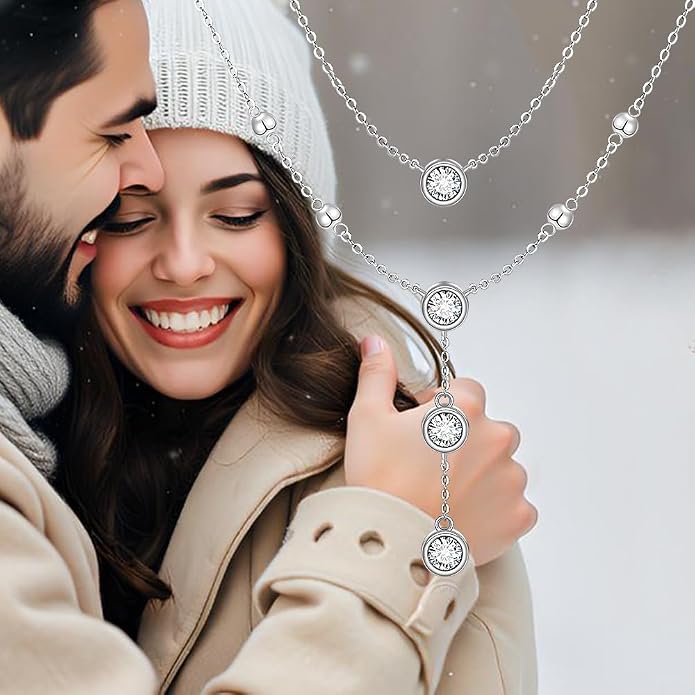 Layered Necklaces for Women S925 Sterling Silver 14k Gold Plated Cross Jesus Tulip Birth Month Flower Necklace Pendant Jewelry Mothers Day Birthday Gifts