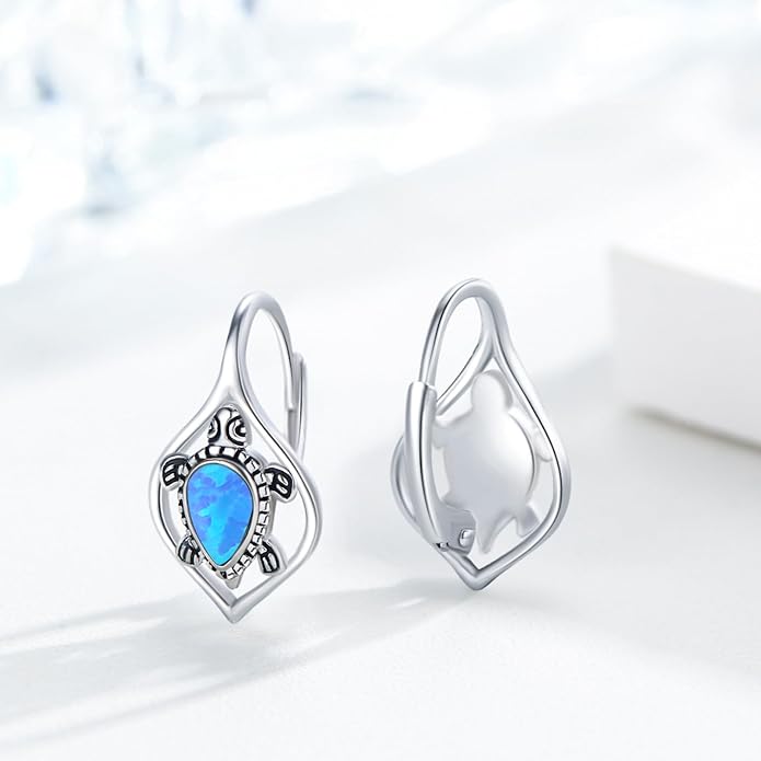 Cute Animal Leverback Earring 925 Sterling Silver Summer Bohemia Beach Theme Earrings for Women