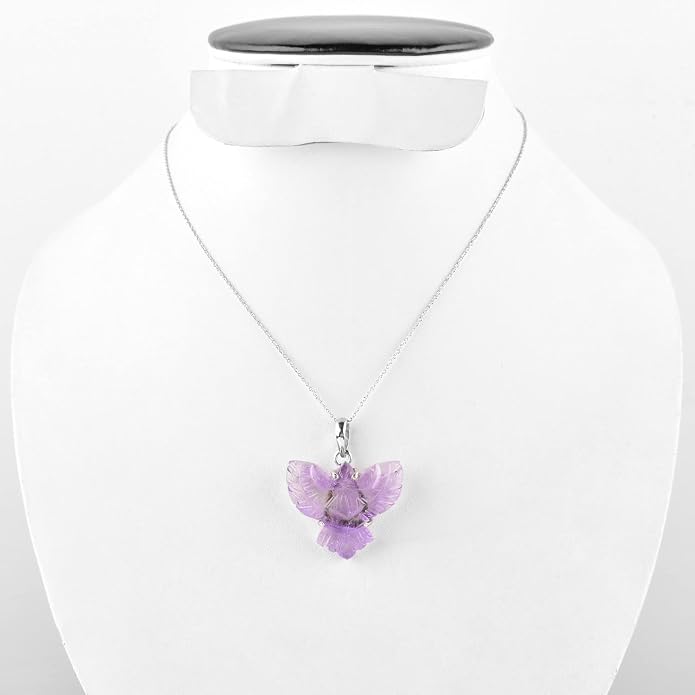 Natural Raw Crystal Rough Gemstone Pendant Necklace For Women, Chakra Healing Stones, Birthstone Jewelry, Rhodium Plated 925 Sterling Silver Chain 18 inch, Birthday Gift