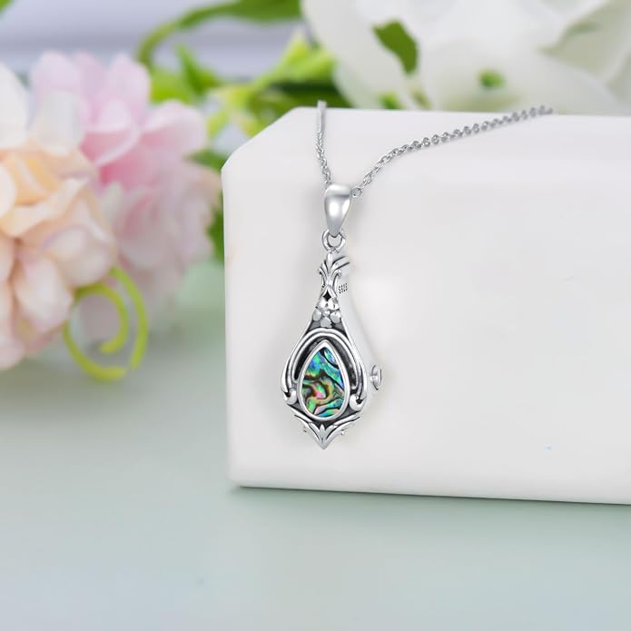 Seiyang Urn Necklace for Ashes 925 Sterling Silver with Birthstone Cremation Jewelry Keepsake Ashes Pendant Necklace Memorial Jewelry for Women Loved One