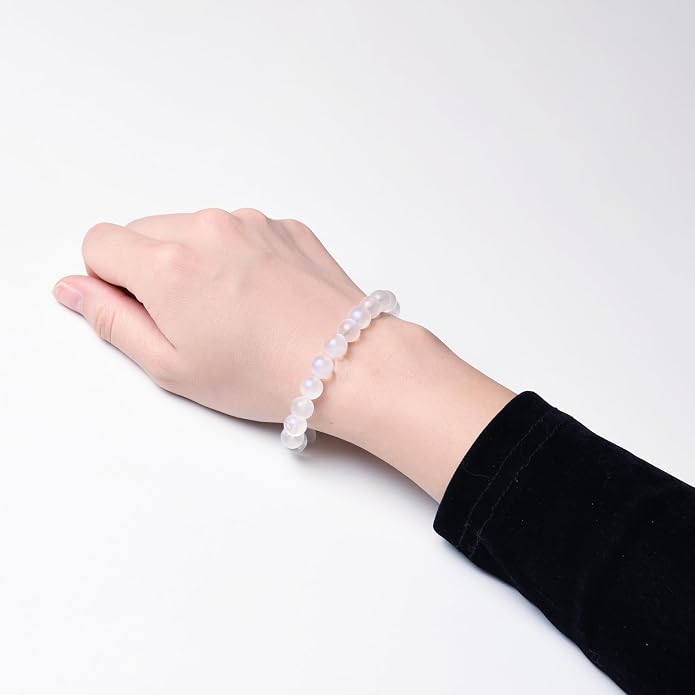 ILLUMINIA 5A Grade Natural Crystal Gemstone Bracelet | Healing Energy Charged Quartz Stone Bead | Handcrafted Stretch Bracelet for Women Men Teens