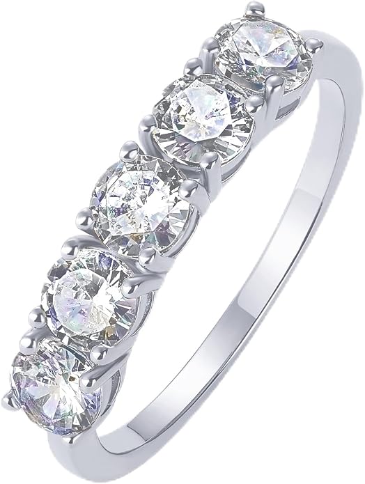 PAVOI 14K Gold Plated Premium Cubic Zirconia Engagement Ring for Women | Promise Eternity Ring Jewelry