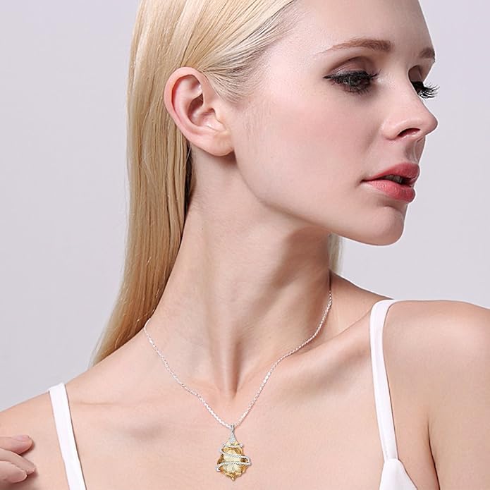 EVER FAITH 925 Sterling Silver CZ Baroque Pendant Adjustable Necklace