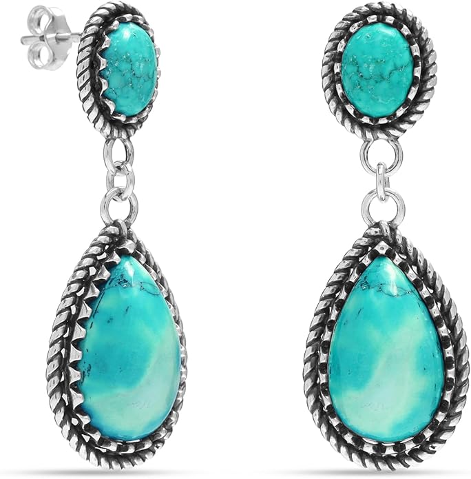 LeCalla 925 Sterling Silver Dangle Stud Earrings for Women | Hypoallergenic Teardrop Statement Dangle Drop Stud Earring for Women