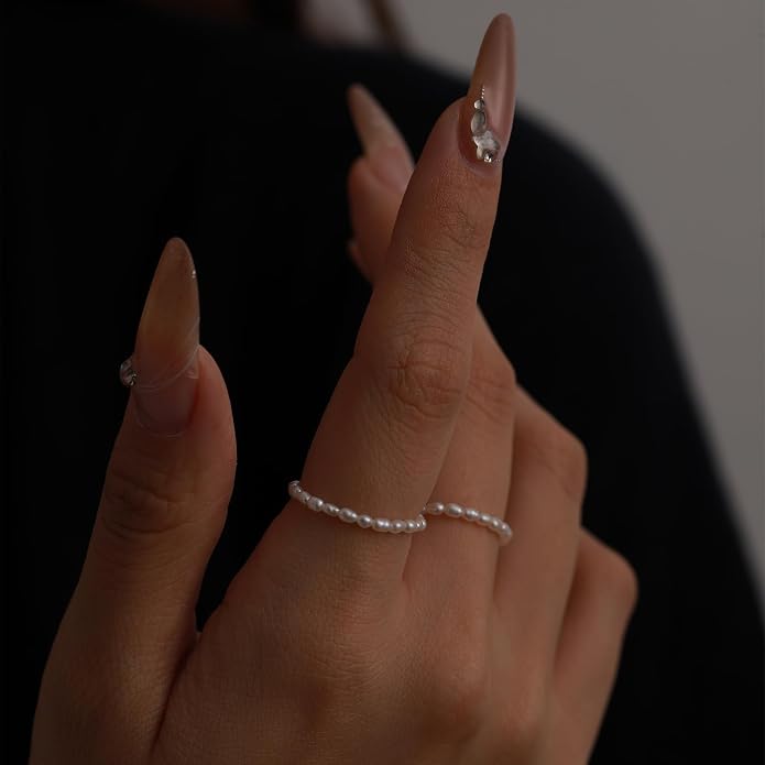 14K Gold Filled ring, dainty stackable handpicked premium 1.8-2mm cultured freshwater pearl ring women's