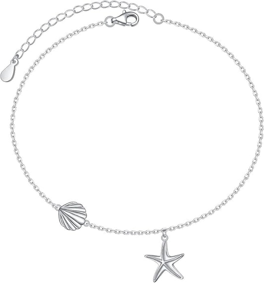 Alphm Anklet for Women S925 Sterling Silver Adjustable Plus Foot Plus Ankle Bracelet Jewelry