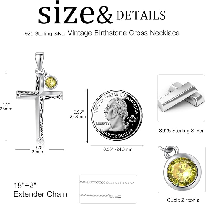 PRAYMOS Cross Necklace for Women Men, 925 Sterling Silver Simple Dainty Cross Necklace, Christian Religious Jewelry, Mothers Day Fathers Day Anniversary Birthday Gift