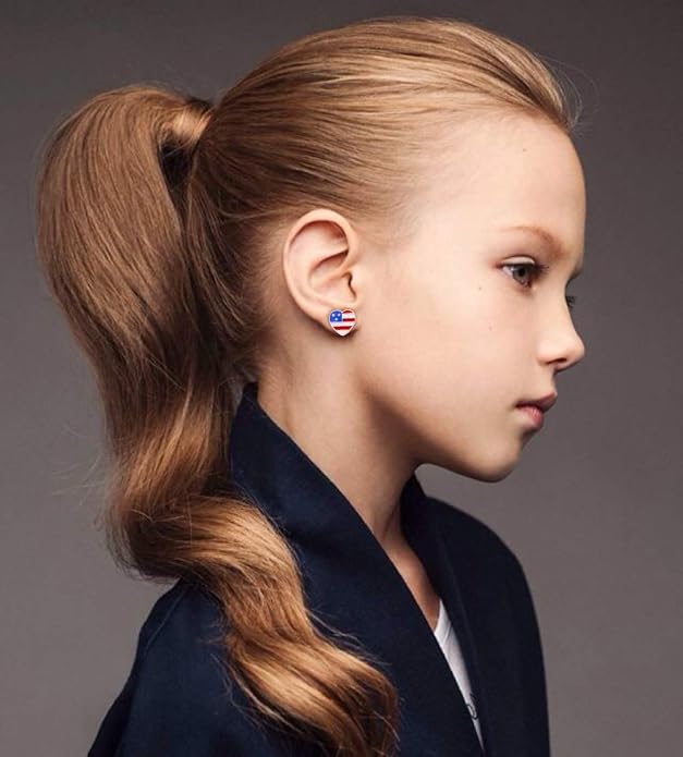 33 Pairs Stainless Steel Cartoon Earrings for Girls - Hypoallergenic Colorful Stud Earing Set, Mix & Match Cute Earring for Teens, Kids, Doll Dressup Accessories