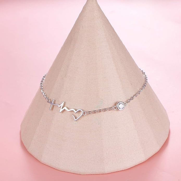 FLYOW S925 Sterling Silver Anklet for Women Summer Boho Beach Charm Adjustable Foot Ankle Bracelet Jewelry Birthday Gift