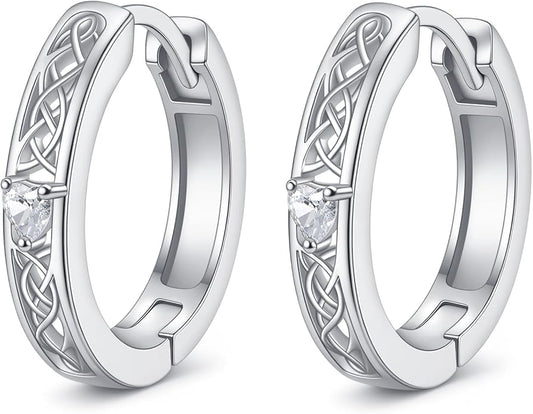 Sterling Silver Hoop Earrings Small Hoop Sun/Leaf/Triangle Huggie Earrings for Women Hypoallergenic