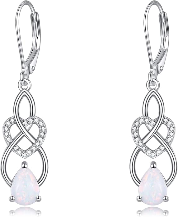 VONALA Dangle Earrings 925 Sterling Silver Opal Larimar Lapis Sapphire Turquoise Moss Agate Crystal Dangling Earrings Jewelry Gift for Women