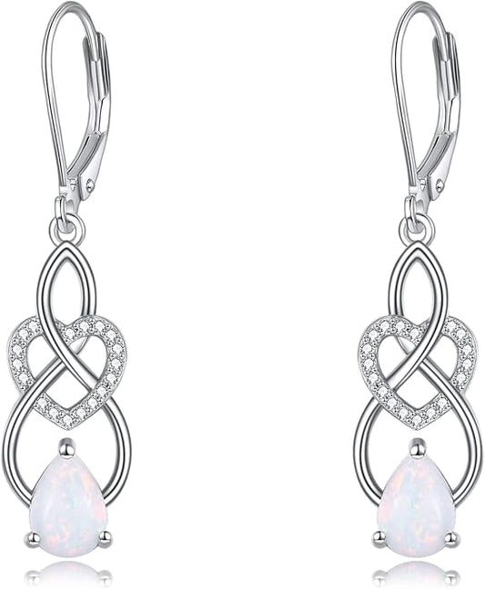 VONALA Dangle Earrings 925 Sterling Silver Opal Larimar Lapis Sapphire Turquoise Moss Agate Crystal Dangling Earrings Jewelry Gift for Women