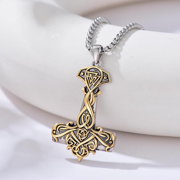 Viking Necklace for Men 925 Sterling Silver Viking Norse Pagan Jewelry Gifts for Women