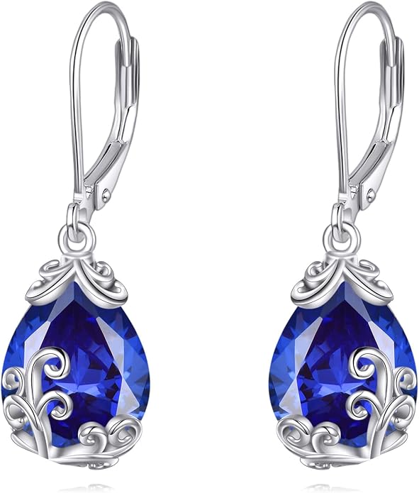 POPLYKE Celtic Filigree Teardrop Drop Dangle Earrings Sterling Silver Leverback Earrings Jewelry for Women