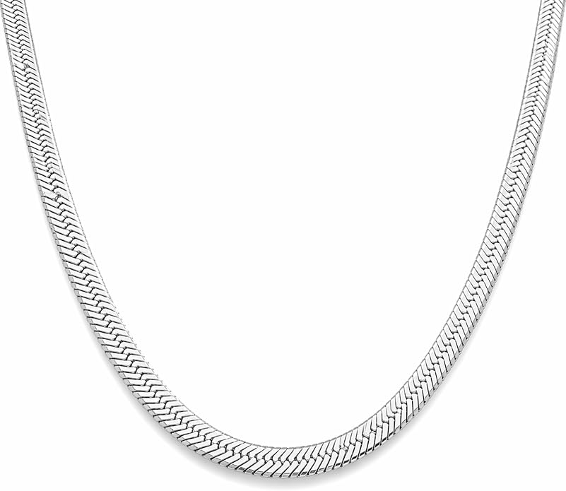 Mchic 18K Gold Plated Herringbone Necklace for Women, 1.5MM Thick Snake Chain Necklace Non Tarnish, Flat Herringbone Chain Jewelry for Gifts 4MM Wide