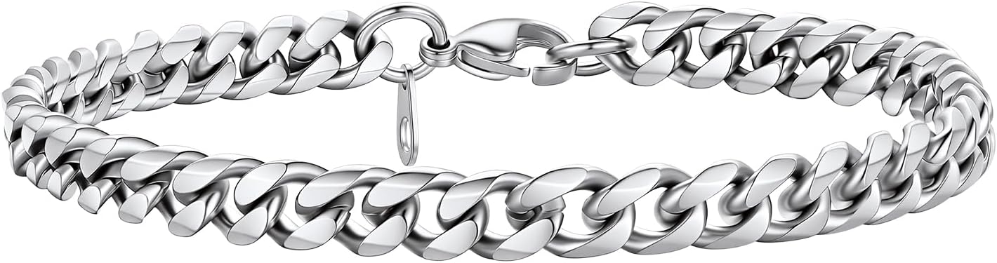 PROSTEEL Stainless Steel Bracelets for Men Women, Gold/Silver/Black, Cuban Link Bracelet Adjustable, Jewelry with Gift Box