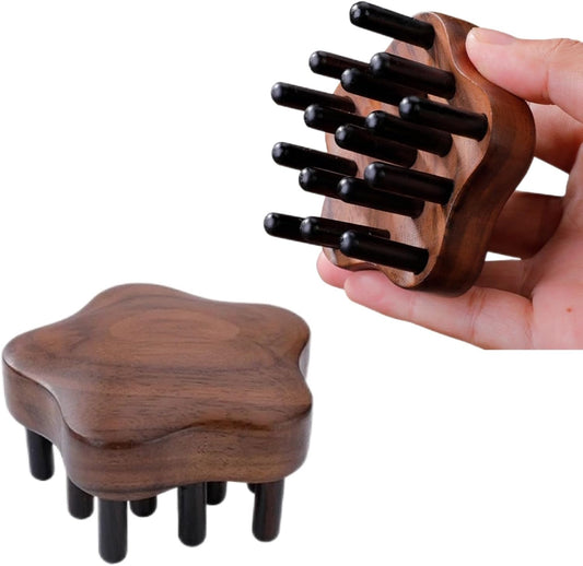 Wood Comb for Hair Growth | Wooden Scalp Massager Tool | Hair Massager | Scalp Massager Hair Growth | Head Massager Scalp Stress Relax Wood (star-16teeth)