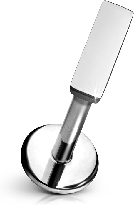 Cords Club Bar Flat Back Stud – ASTM-F136 Implant Grade Titanium - Push Pin Design for Sensitive Ears (Single Earring)