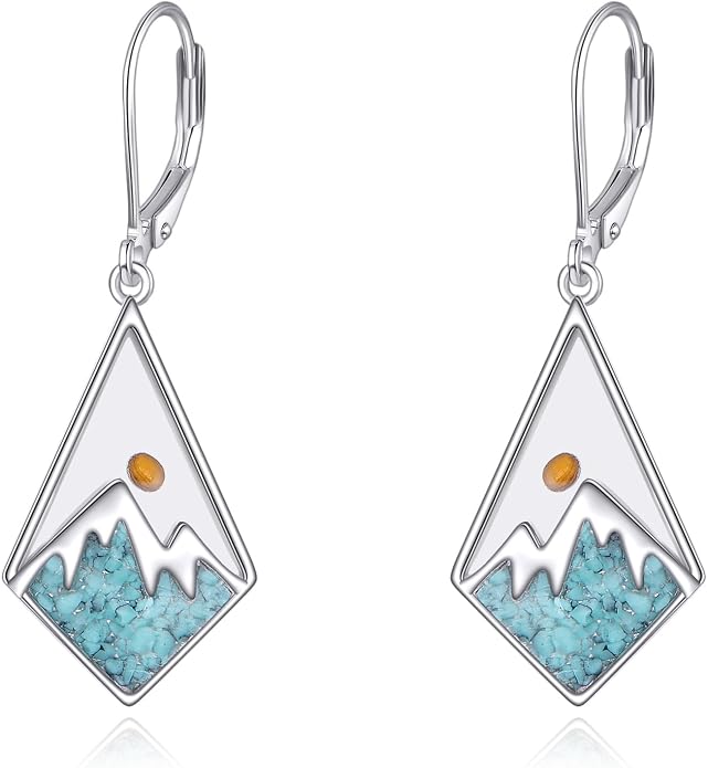 AOBOCO Mustard Seed Earrings for Women Sterling Silver Mountain Cross Earrings Dangle Christian Religion Jewelry Mothers Day Birthday for Mom Wife Friends