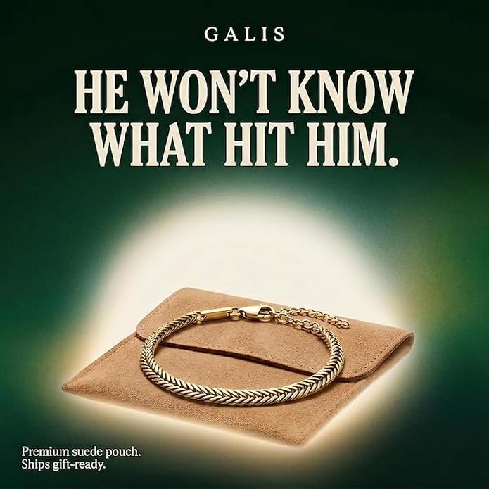 Galis Chain Bracelets For Men - Premium Stainless Steel, Silver, Gold Plated Non Tarnish - Mens Jewelry, Fathers Day Gift