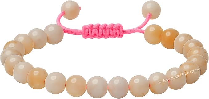 Amazing Gemstone Canadian Flower Agate Bracelet for Women Men's Gifts - Protection Healing Crystal Bracelet - 8mm Gemstone Beaded Adjustable Bracelet Pulseras para Hombres Mujer Stocking Stuffers