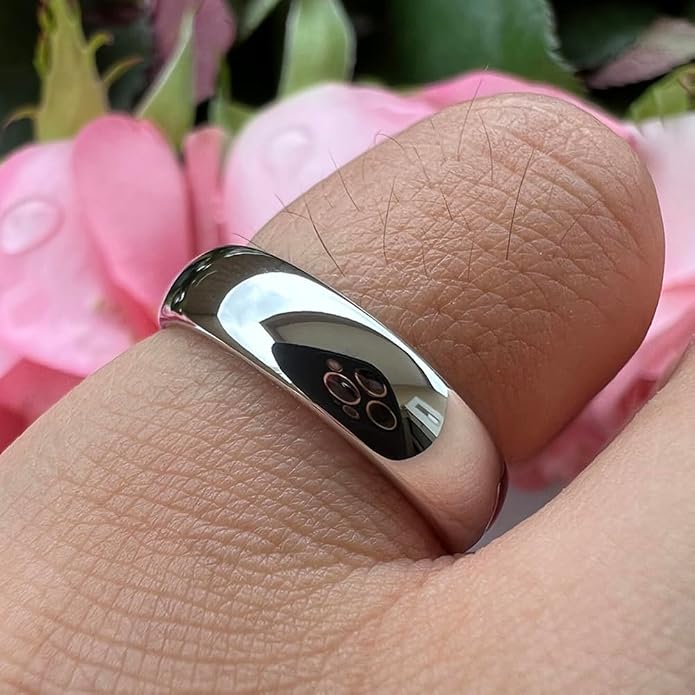 TUTISS 2mm 3mm 4mm 5mm 6mm 7mm 8mm 10mm White Tungsten Rings for Men Women Engagement Wedding Bands Domed Polished Shiny Comfort Fit