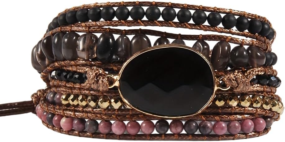 Women Wrap Bracelets Boho Natural Stone Jasper Turquoises Strand Bracelet Jewelry Collection