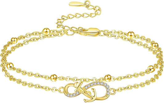 Palpitate Anchor/Infinity/Mermaid Anklets Nautical Ankle Bracelet 925 Sterling Silver Elegance Anklets Jewelry Christmas Gifts for Women