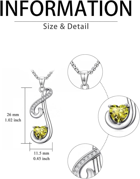 Birthday Gifts for Women Alphabet A to Z Initial Birthstone Pendant Necklaces for Women - 18k White Gold Plated Personalized Name Jewelry Anniversary Graduation Gifts for Wife Her Daughter Girlfriend(with Gift Box)