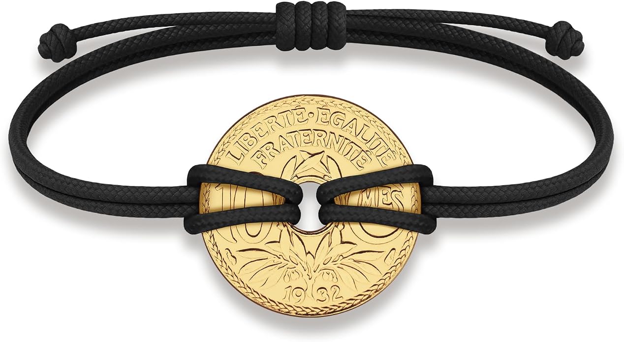HOBBY OF KINGS Good Luck Coin Bracelet | 18k Gold Plated Wristband | Handmade Jewelry for Collectors and History Lovers