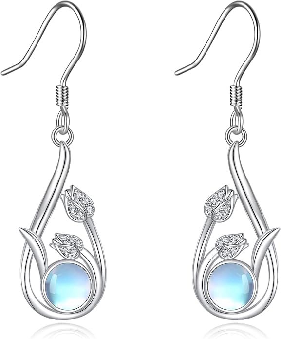 Silver Earrings for Women Sterling Silver Filigree Earrings Teardrop Dangle Drop Filigree Jewelry Gift for Women Mother Mom