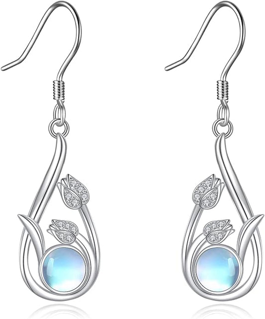 Silver Earrings for Women Sterling Silver Filigree Earrings Teardrop Dangle Drop Filigree Jewelry Gift for Women Mother Mom