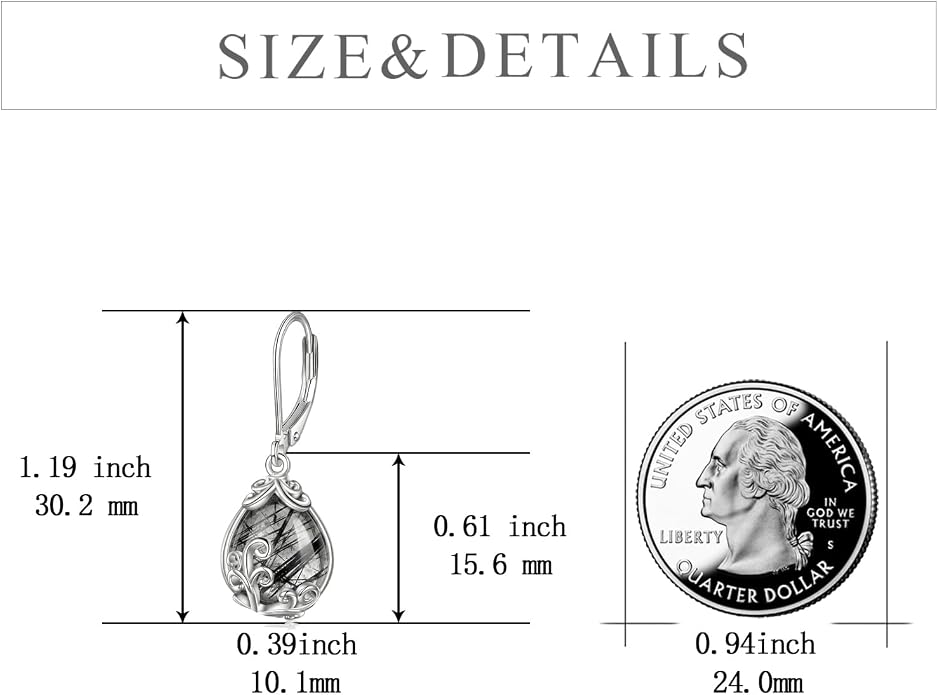 POPLYKE Celtic Filigree Teardrop Drop Dangle Earrings Sterling Silver Leverback Earrings Jewelry for Women