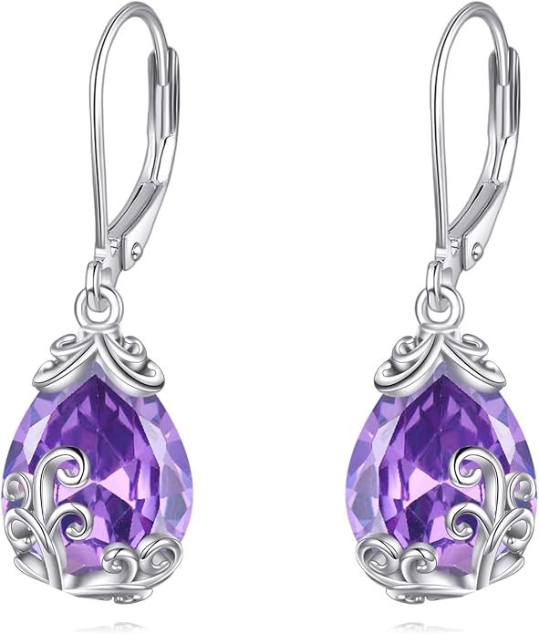 POPLYKE Celtic Filigree Teardrop Drop Dangle Earrings Sterling Silver Leverback Earrings Jewelry for Women