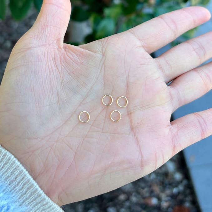 20pcs Adabele Real 1/20 14K Gold Filled Closed Jump Rings 6mm Small O Ring Connector (0.64mm/22 Gauge)