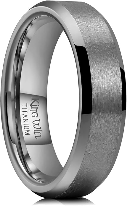 King Will Titanium Wedding Band for Men Women- 3-10mm Width Black/Sliver/Gold High Purity Titanium Promise Wedding Ring Comfort Fit for Daily Wear Size 6-14