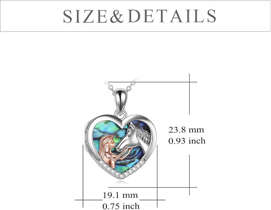 YFN Horse Pendant Necklace Sterling Silver Women with Horse Gift for Women