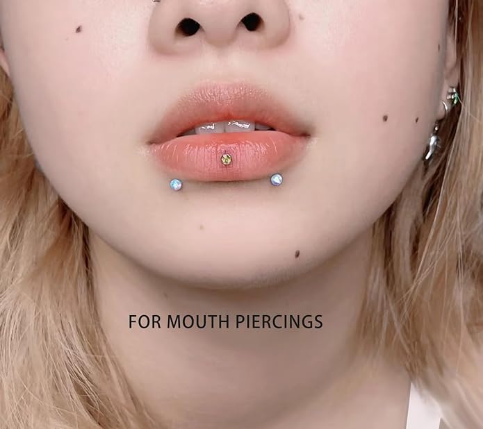 20G 18G 16G F316 Titanium Flat Back Nose Rings Studs Hypoallergenic Screw on Tragus Helix Cartilage Earrings Stud Piercing Jewerly for Women Men Bars 6mm
