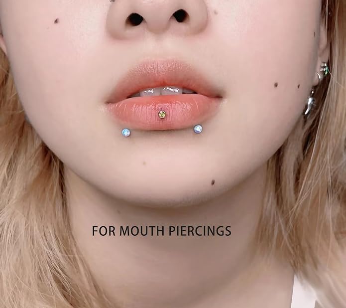 20G 18G 16G F316 Titanium Flat Back Nose Rings Studs Hypoallergenic Screw on Tragus Helix Cartilage Earrings Stud Piercing Jewerly for Women Men Bars 6mm
