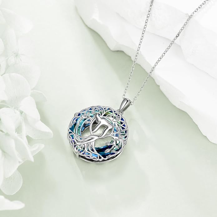 YFN Tree of Life Necklace Sterling Silver Celtic Knot Tree Pendant Jewelry Gifts for Women Men