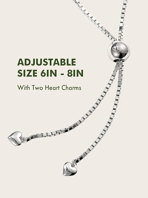 Birthstone Tennis Bracelet for Women 925 Sterling Silver Pear Shaped Gemstone Inlaid White Gold Plated Adjustable Chain Gifts for Mom Wife