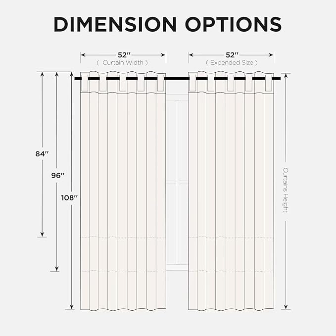 Joydeco 90 Inch 60% Blackout White Curtains 2 Panels,Elegant Soft Sheer Curtains for Bedroom,Thermal Insulated Black Out Drapes for Living Room,Rod Pocket Back Tab Drapes(W52 x L90 Inch,Greyish White)