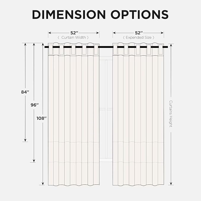 Joydeco 84 Inch 60% Blackout White Curtains 2 Panels, Elegant Semi Sheer Curtains for Bedroom, Thermal Insulated Black Out Drapes for Living Room, Rod Pocket Back Tab Drapes(W52 x L84 Inch,Pure White)