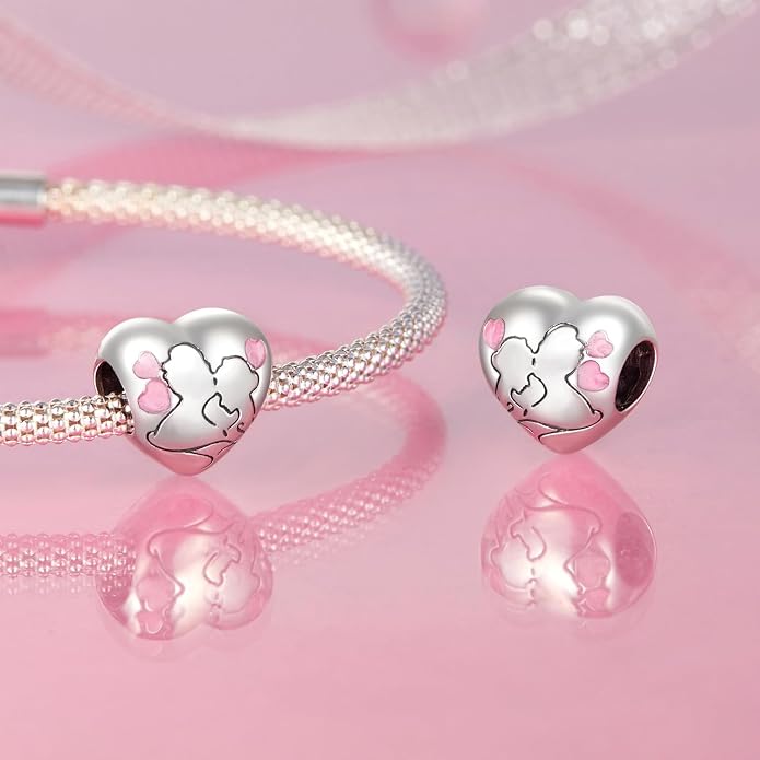 NINGAN 925 Sterling Silver Charm Golden Love Charm Buckle Safety Chain Travel Bead Firefly Dragonfly Pendant, Suitable for Women Bracelet and Necklace as Gift from Mom and Friends