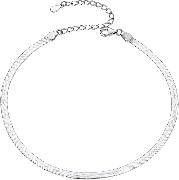PROSILVER 925 Sterling Silver Ankle Bracelets For Women, Stylish Chain Anklets, Summer Beach Jewelry, 8.6-10.6 Inch Adjustable, Come with Box