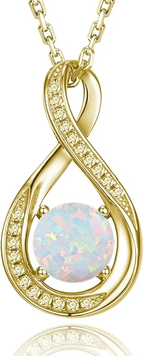 925 Sterling Silver Birthstone Necklace for Women Infinity Necklaces Birthday Anniversary Fine Jewelry Gifts for Mother Women, Adjustable Chain