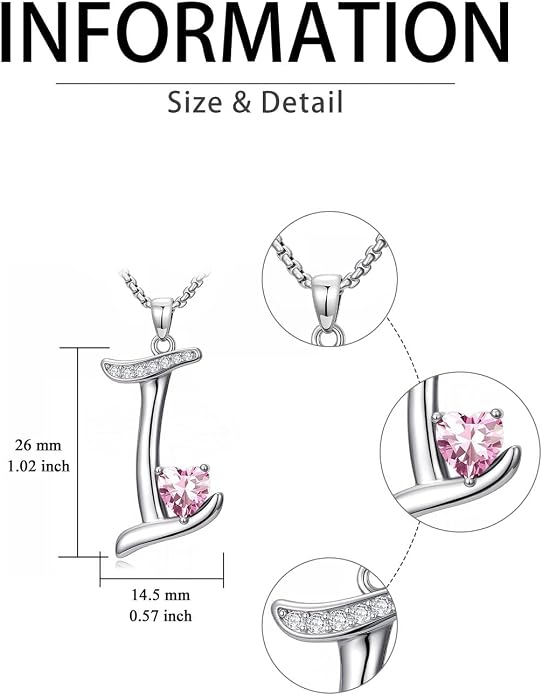 Birthday Gifts for Women Alphabet A to Z Initial Birthstone Pendant Necklaces for Women - 18k White Gold Plated Personalized Name Jewelry Anniversary Graduation Gifts for Wife Her Daughter Girlfriend(with Gift Box)